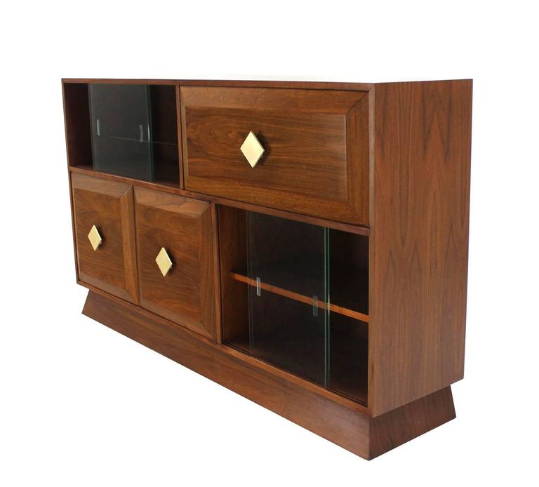 Large Art Deco MidCentury Modern Credenza Secretary Desk Bookcase at