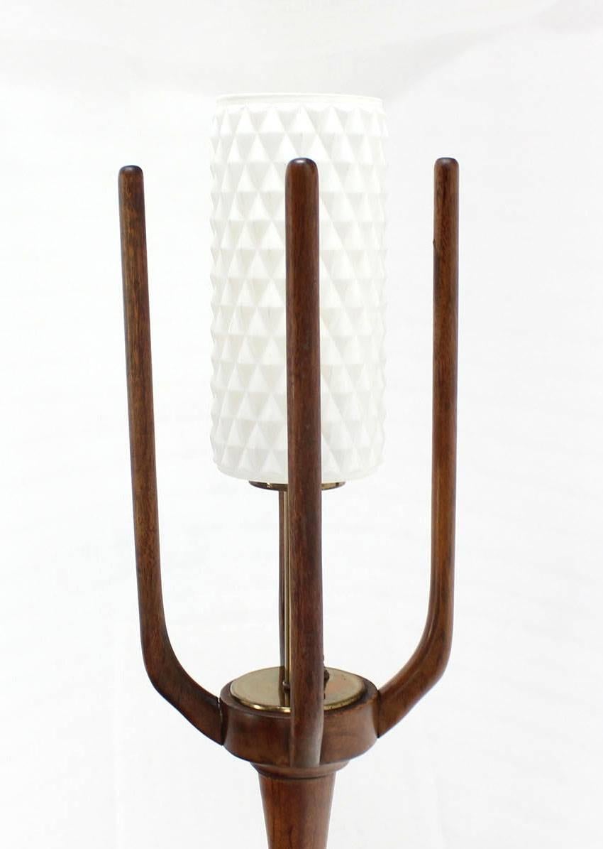 Sculptural Mid-Century Modern Floor Lamp with Built In Round Glass Side Table For Sale 3