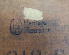 Sculptural Solid Walnut Base Round Coffee Table by Henredon Spider Slay Leg