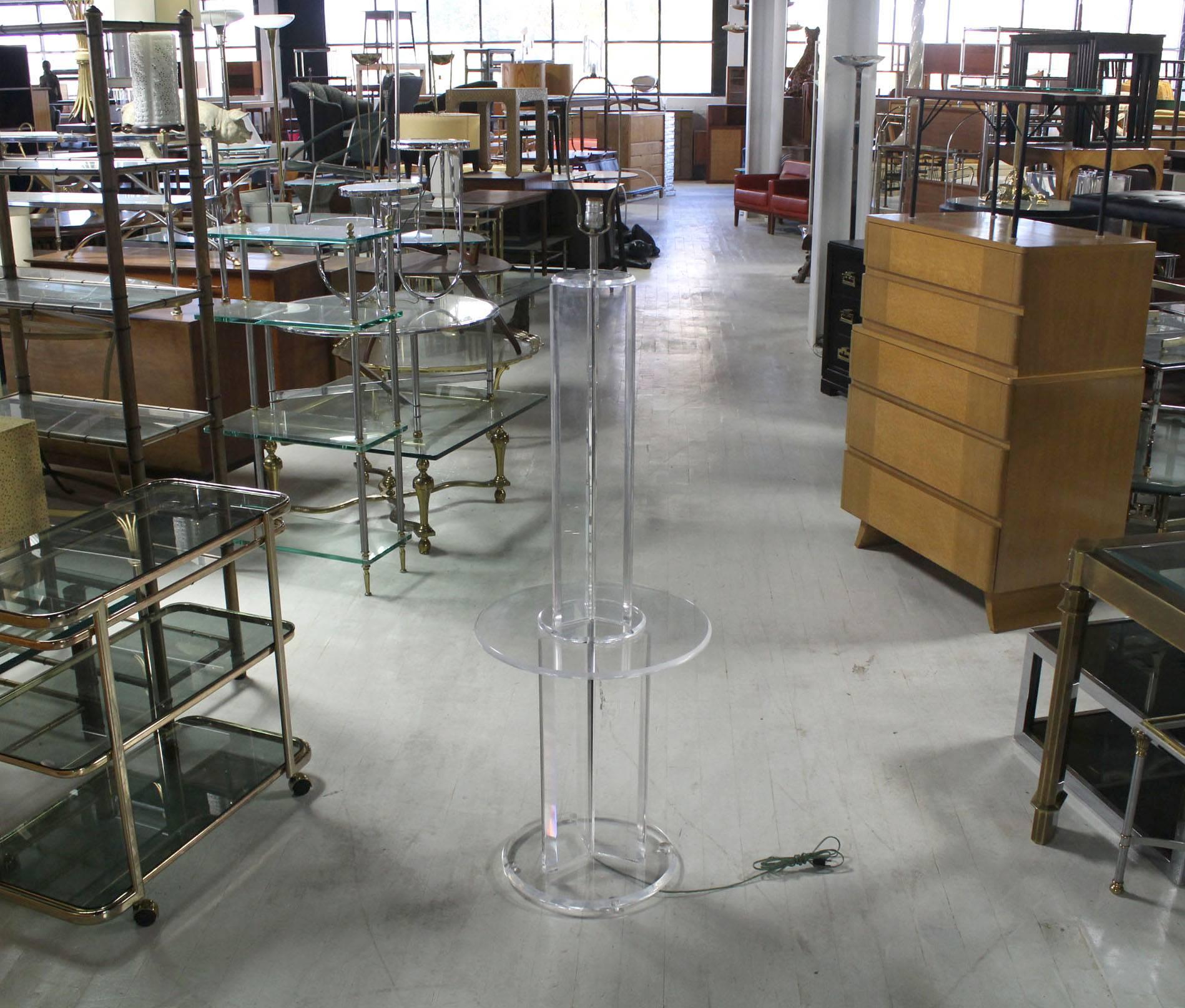 High quality lucite work mid century modern floor lamp.