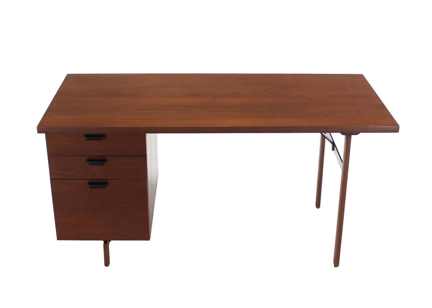 20th Century Mid Century Danish Modern Oiled Walnut Desk File Drawer