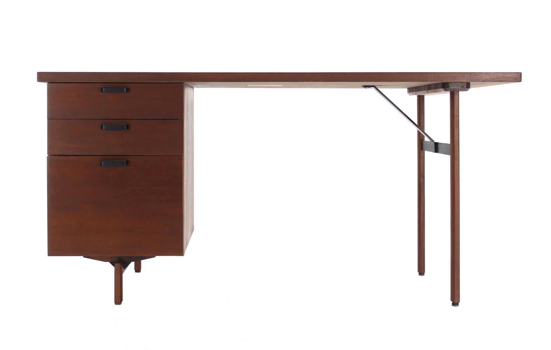 mid century modern desk with file drawer