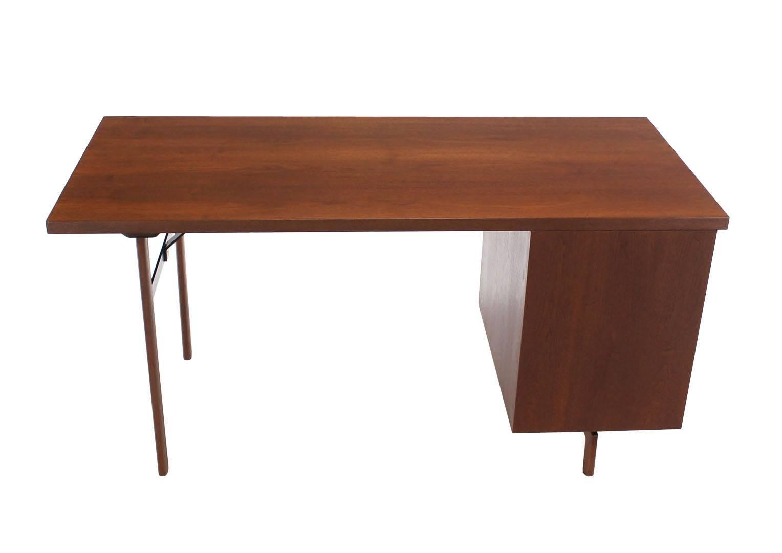 Mid Century Danish Modern Oiled Walnut Desk File Drawer In Excellent Condition In Rockaway, NJ