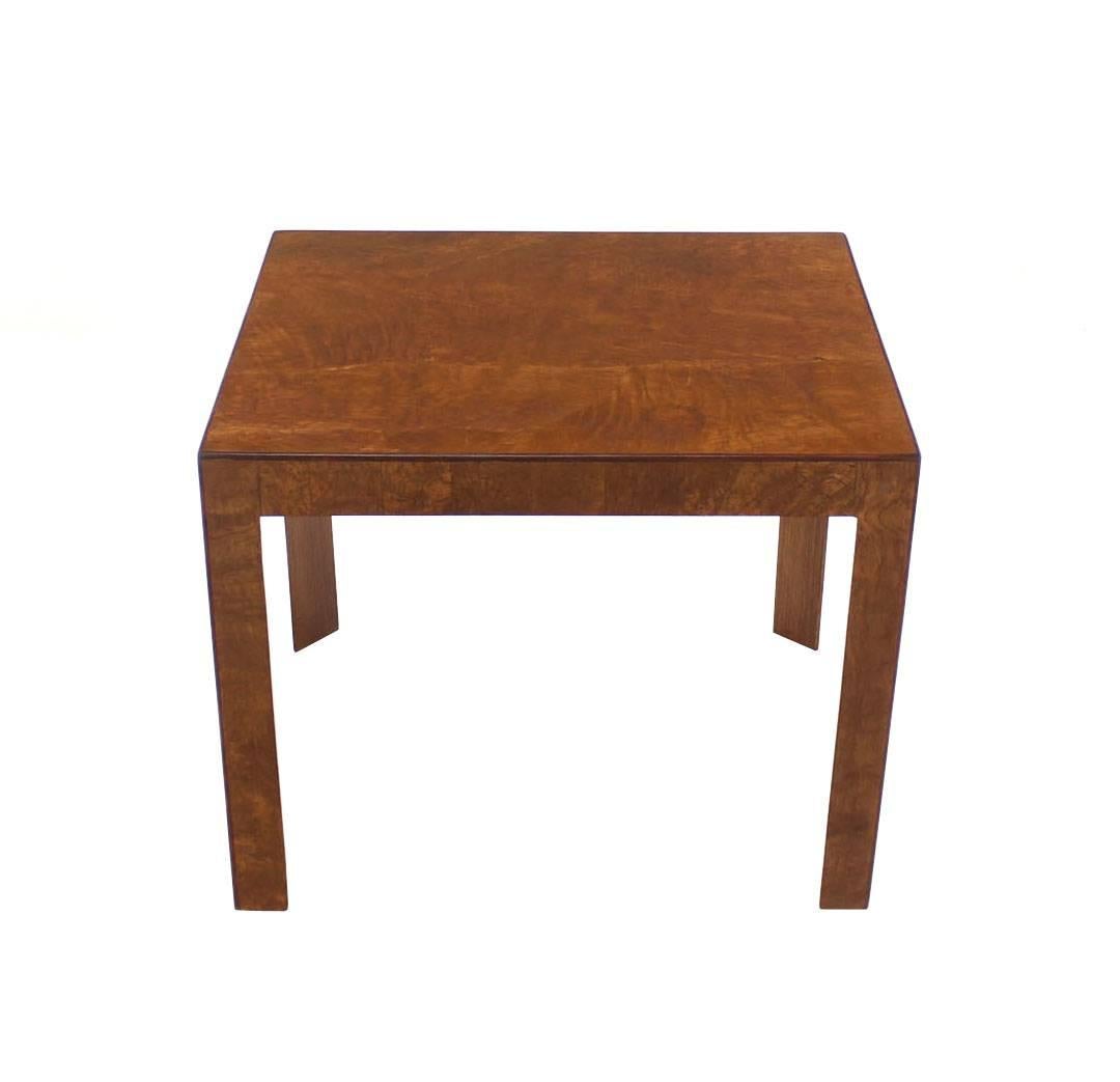 20th Century Burl Walnut Mid-Century Modern Side Table For Sale