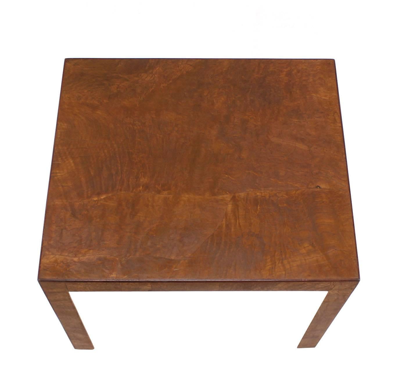 American Burl Walnut Mid-Century Modern Side Table For Sale