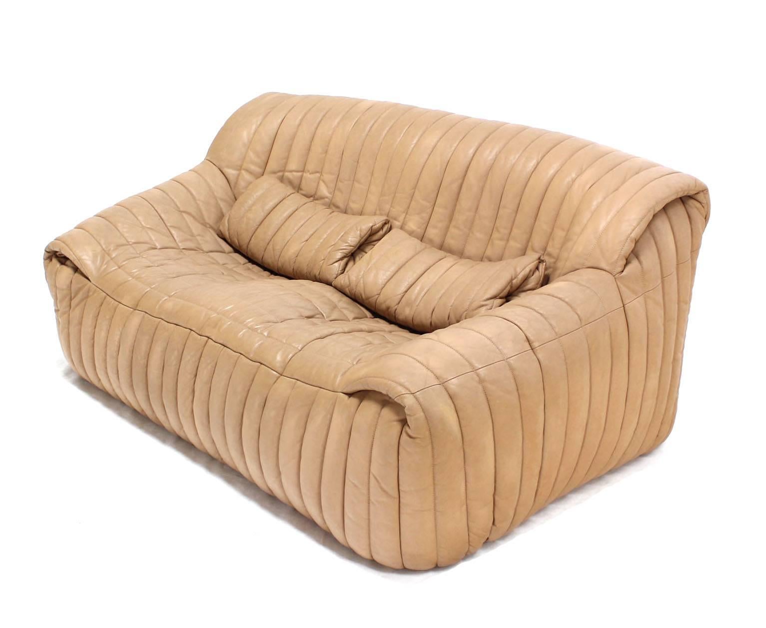 ribbed leather couch