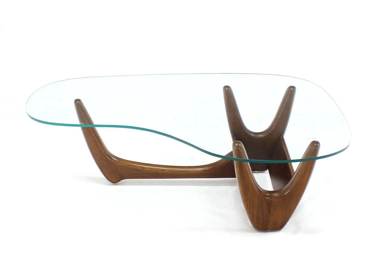 kidney glass coffee table