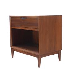 Mid Century Modern Walnut End Side Table or Nightstand