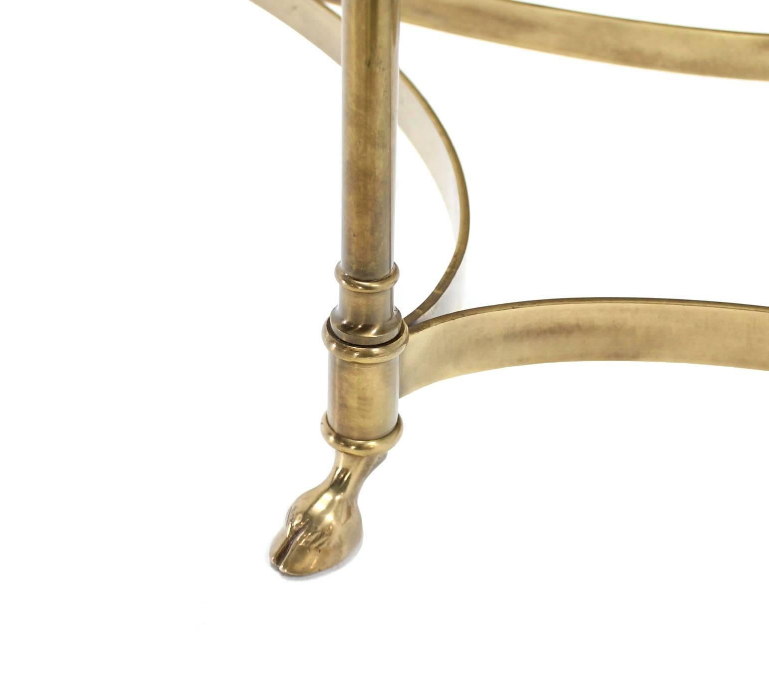 oval brass and glass coffee table