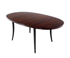 Oval Rosewood Dining Table on Tapered Horn-Shaped Legs Harvey Probber