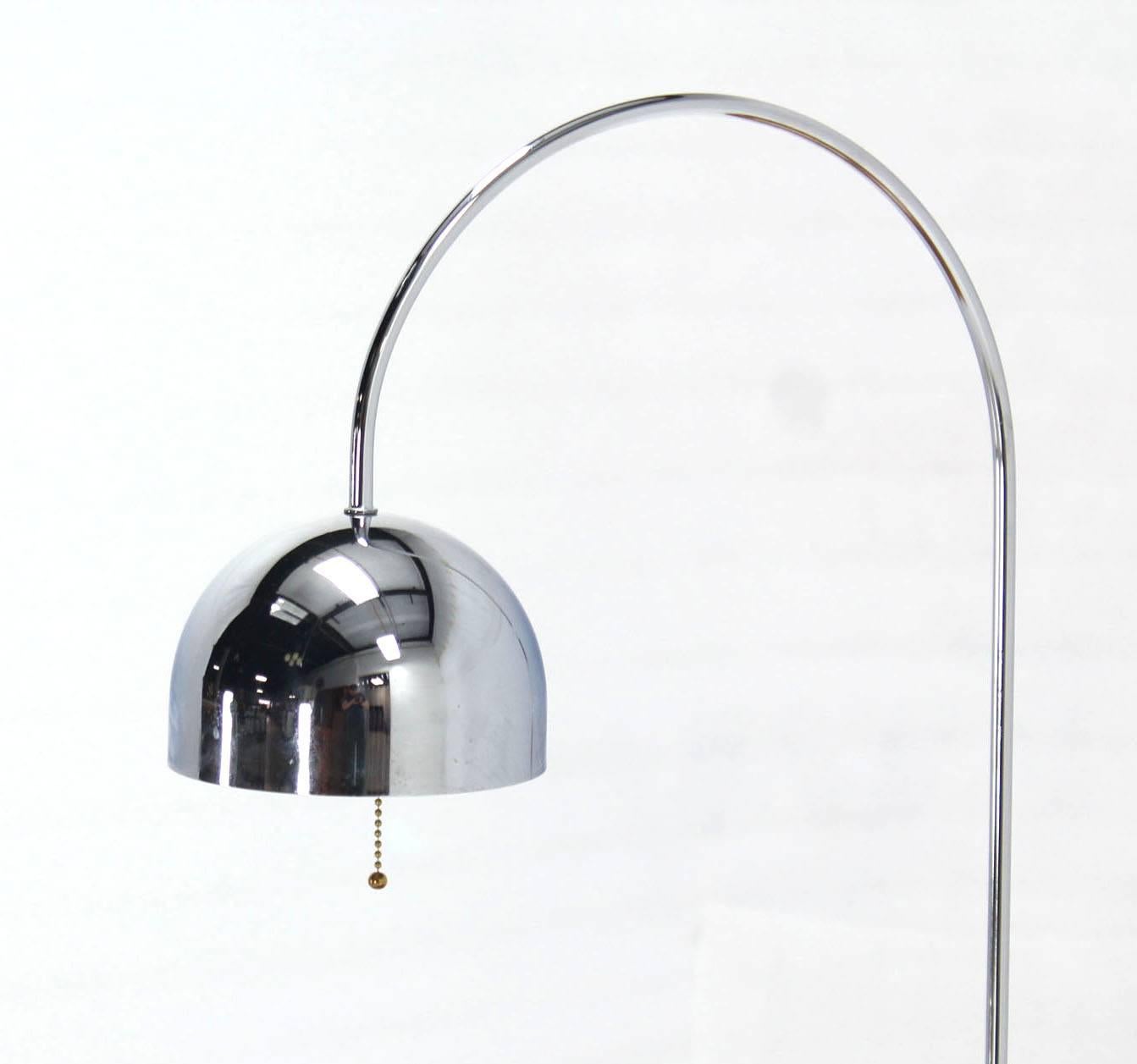 Mid-Century Modern Marble Cube Base Chrome Table Lamp Arco  For Sale