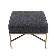 Large Solid Brass X Base Ottoman New Upholstery
