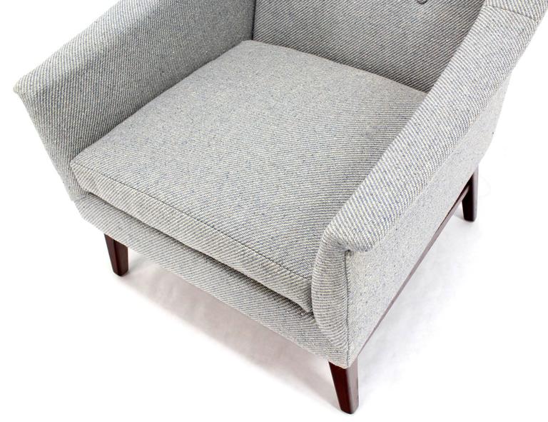 American Newly Upholstered Danish Modern Lounge Chair Walnut Base For Sale