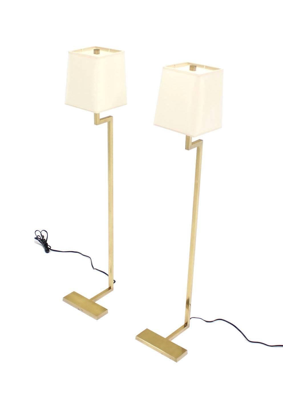 Pair of Solid Brass Floor Lamps 4