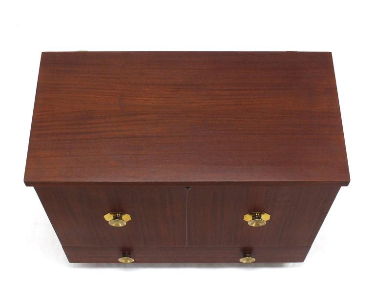 Mid Century Modern Cedar Lined Hope Chest w/ Brass Pulls One Bottom