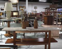 Pair of Heavy Turned Teak Bases Tables Lamps