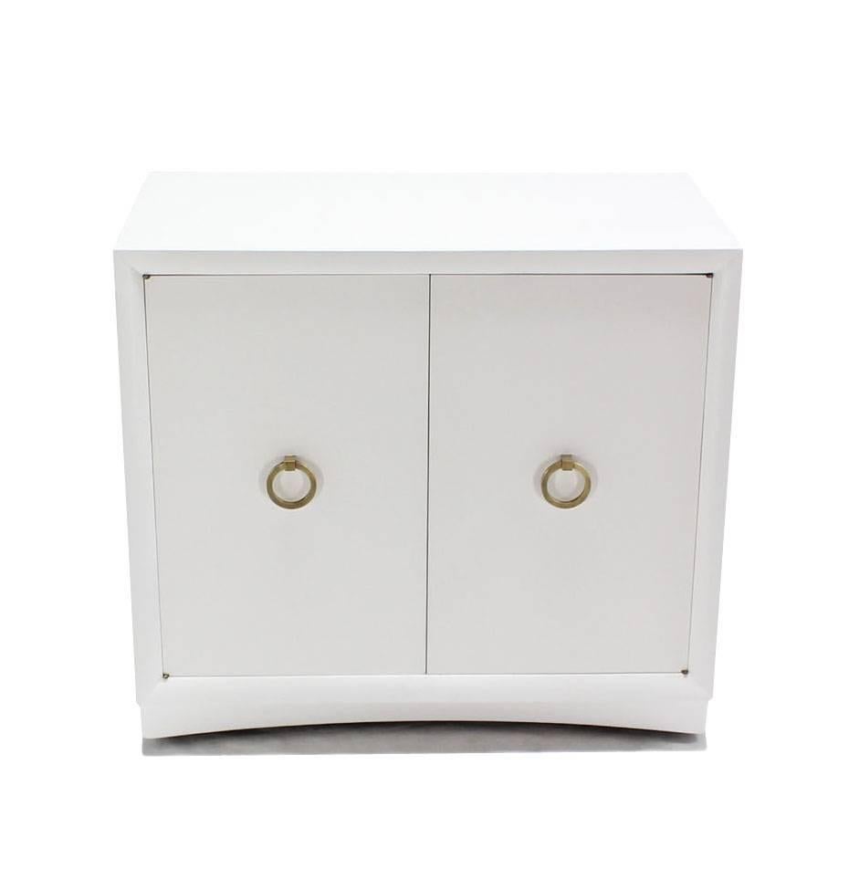 Mid-Century Modern White Lacquer Gibbings for Widdicomb Two Doors Cabinet