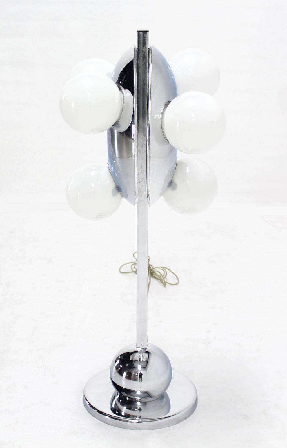 Unusual Mid-Century Modern six globe table lamp.