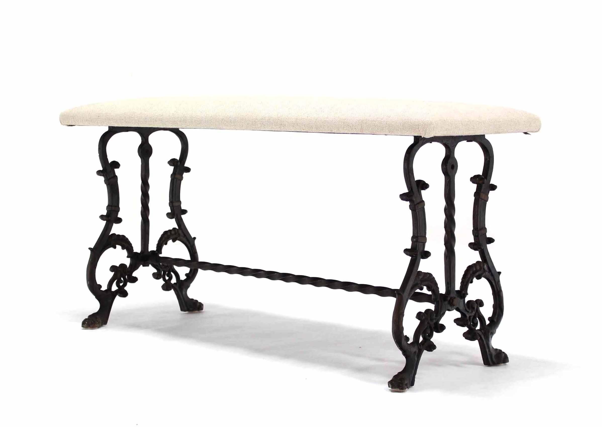 Gothic Cast Iron Art Deco Bench  1