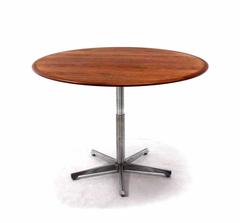 Hi Lo Convertible Coffee Dining Dinette Teak Table on 5 Point Star Base.