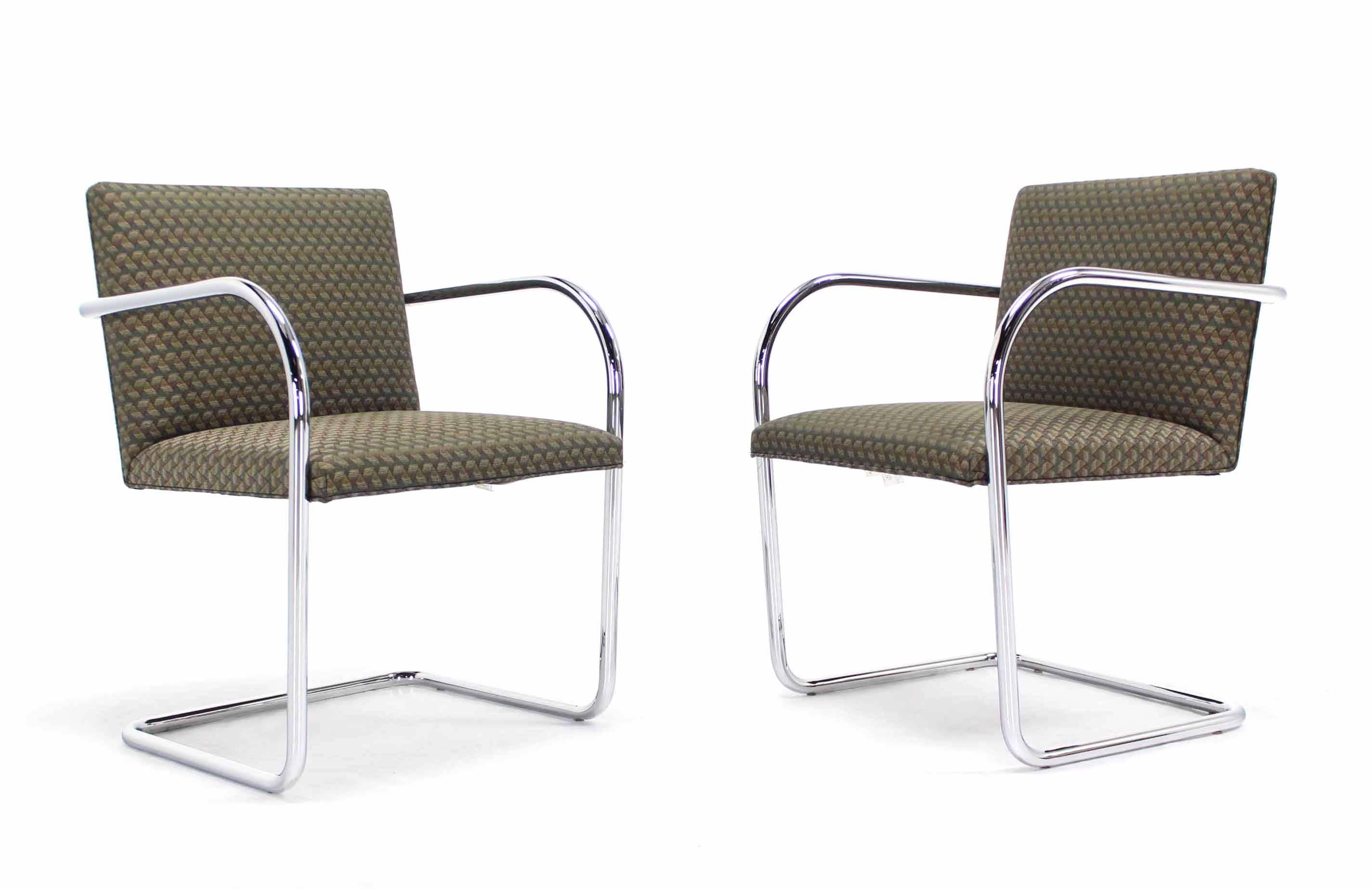 Pair of Mies Brno Side office dining  Chairs for Knoll For Sale 2