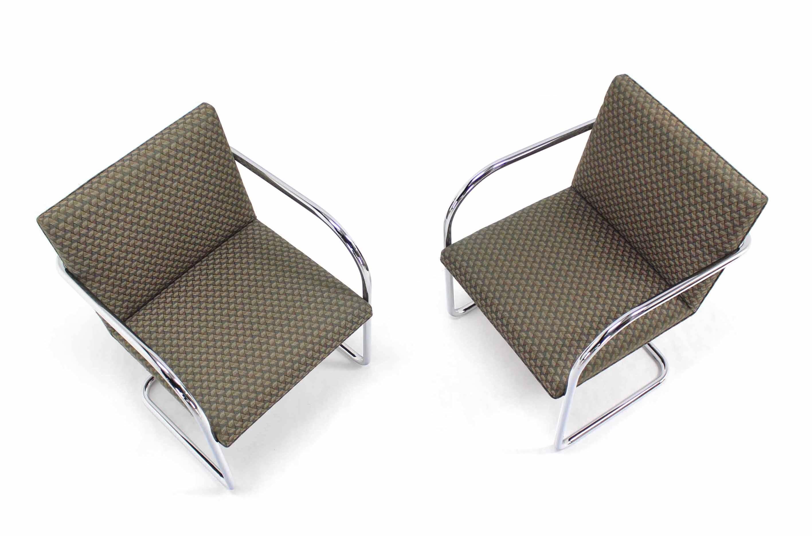Pair of Mies Brno Side office dining  Chairs for Knoll For Sale 1