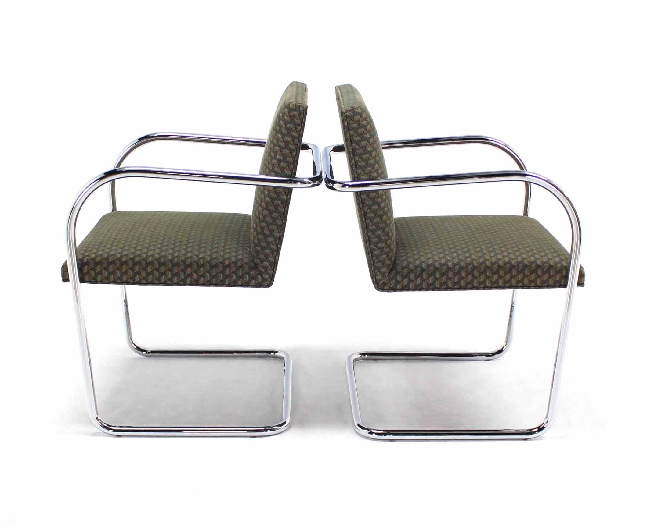 Polished Pair of Mies Brno Side office dining  Chairs for Knoll For Sale