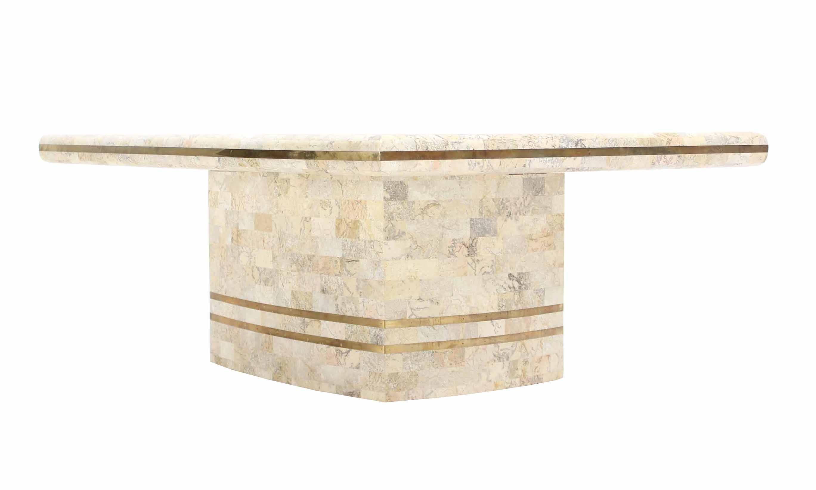 Mid-Century Modern Brass Inlay Tessellated Maitland Smith Coffee Table For Sale