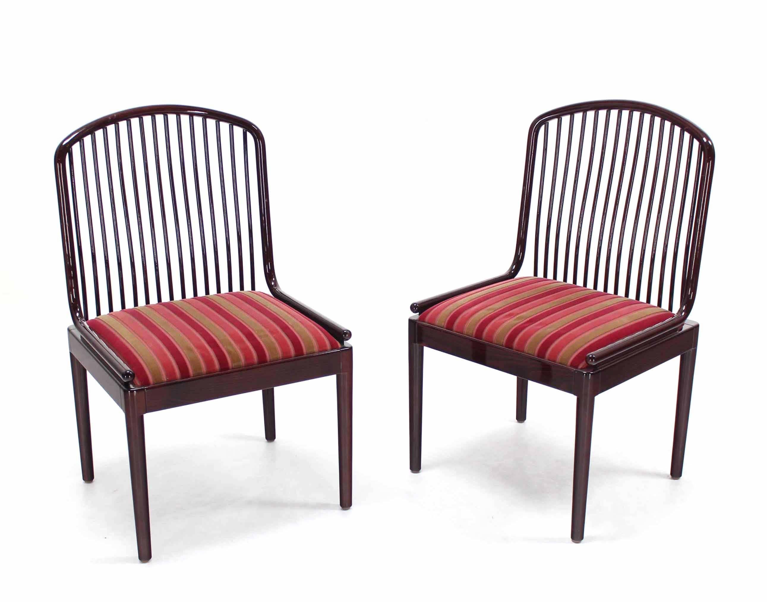 20th Century Set of Eight Spindle Back Lacqured Mid Century Modern Dining Chairs by Stendig