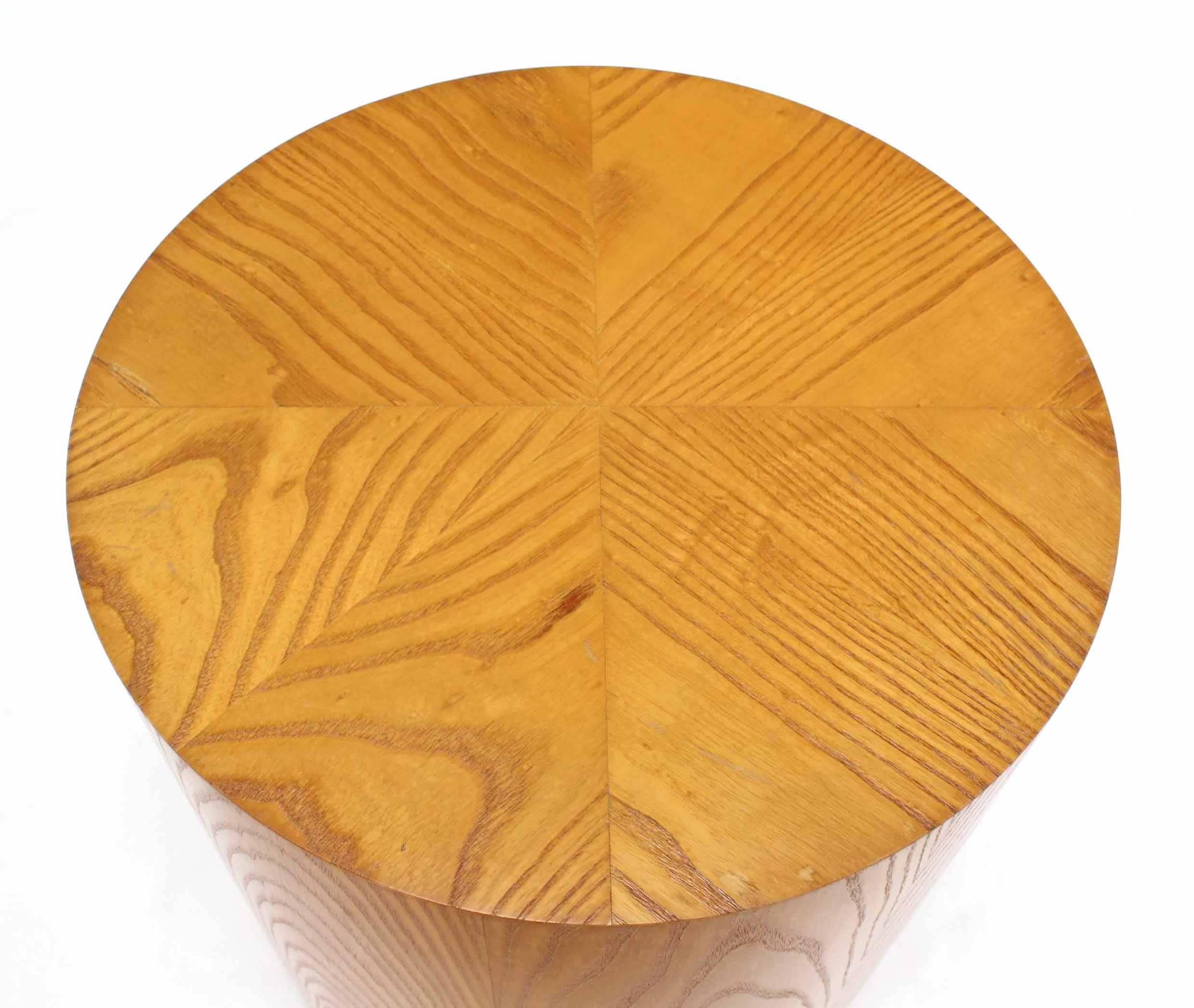 wood cylinder side table
