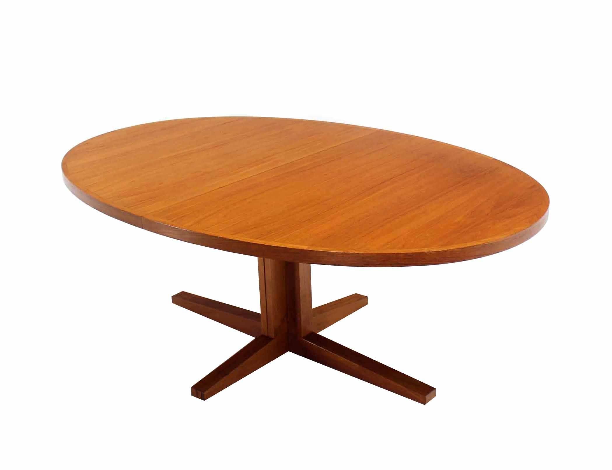 Mid-Century Modern Danish Mid Century Modern Teak Dining Table with Two Leaves