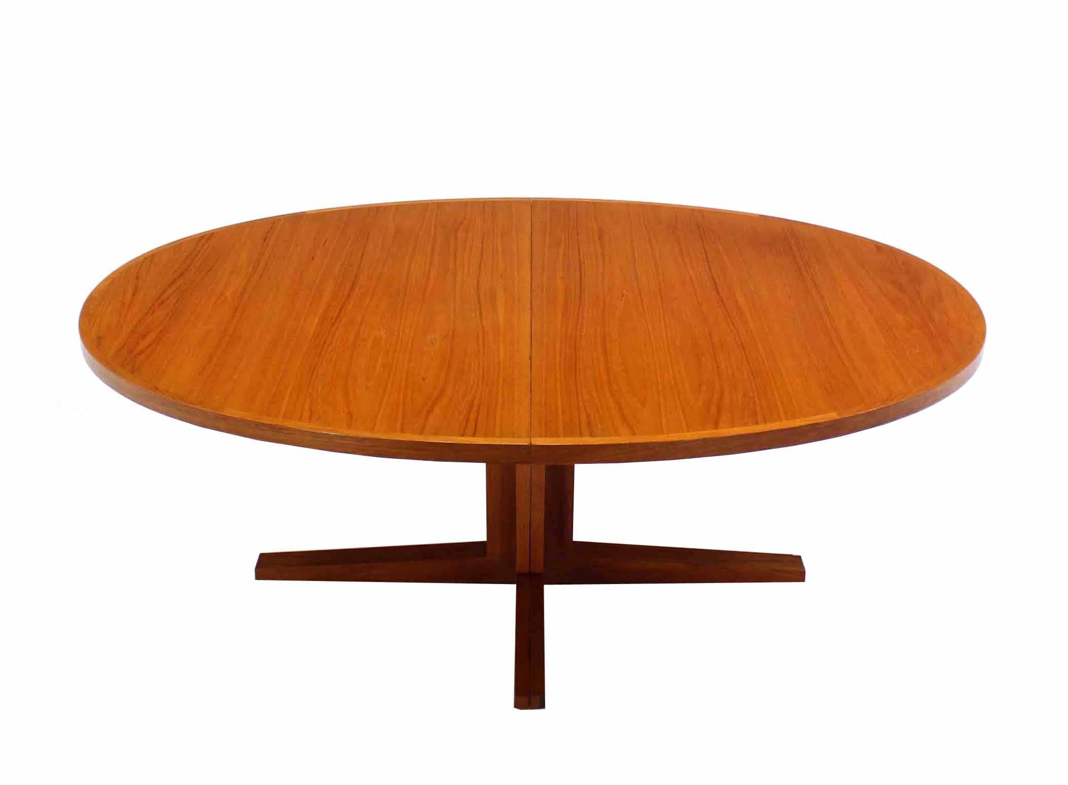 Lacquered Danish Mid Century Modern Teak Dining Table with Two Leaves