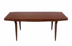 Large Italian Modern Walnut Dining Conference Tapered Legs Table Boat Shape