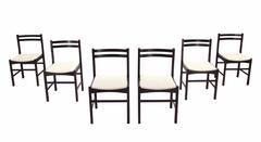 Six Mid Century Danish Modern Rosewood Dining Chairs New Upholstery