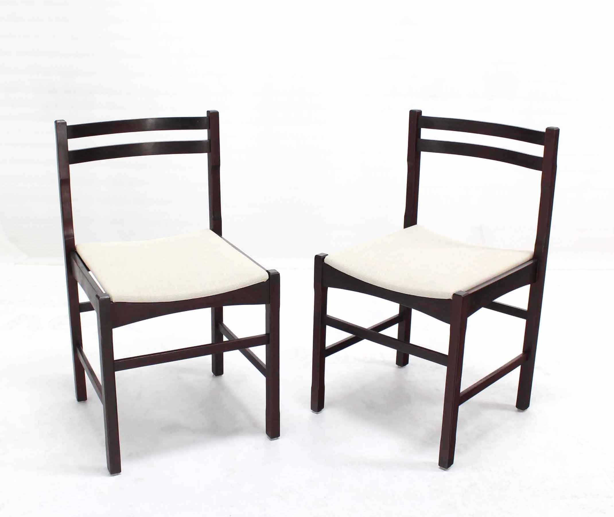 20th Century Six Mid Century Danish Modern Rosewood Dining Chairs New Upholstery  For Sale