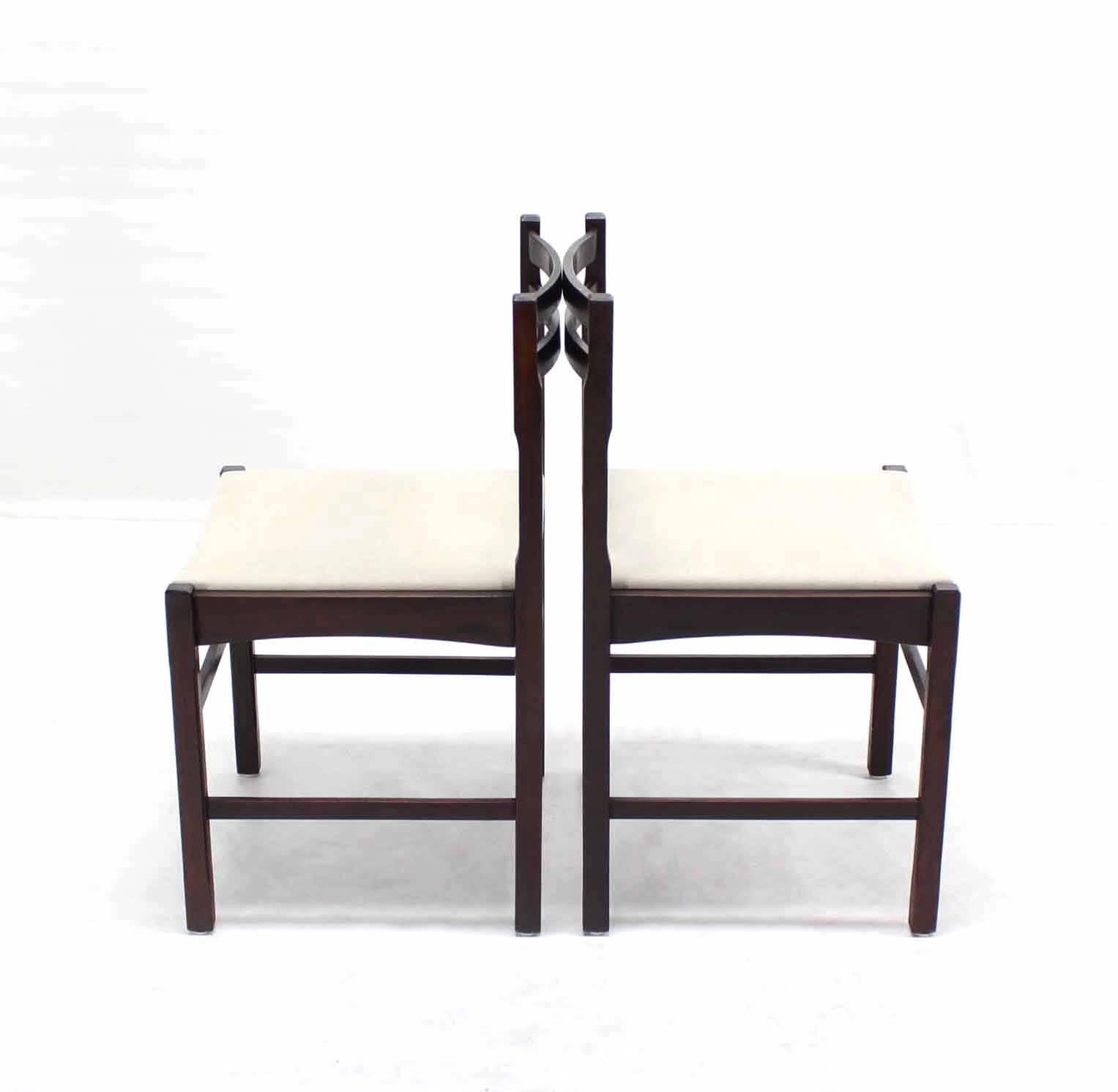 American Six Mid Century Danish Modern Rosewood Dining Chairs New Upholstery  For Sale