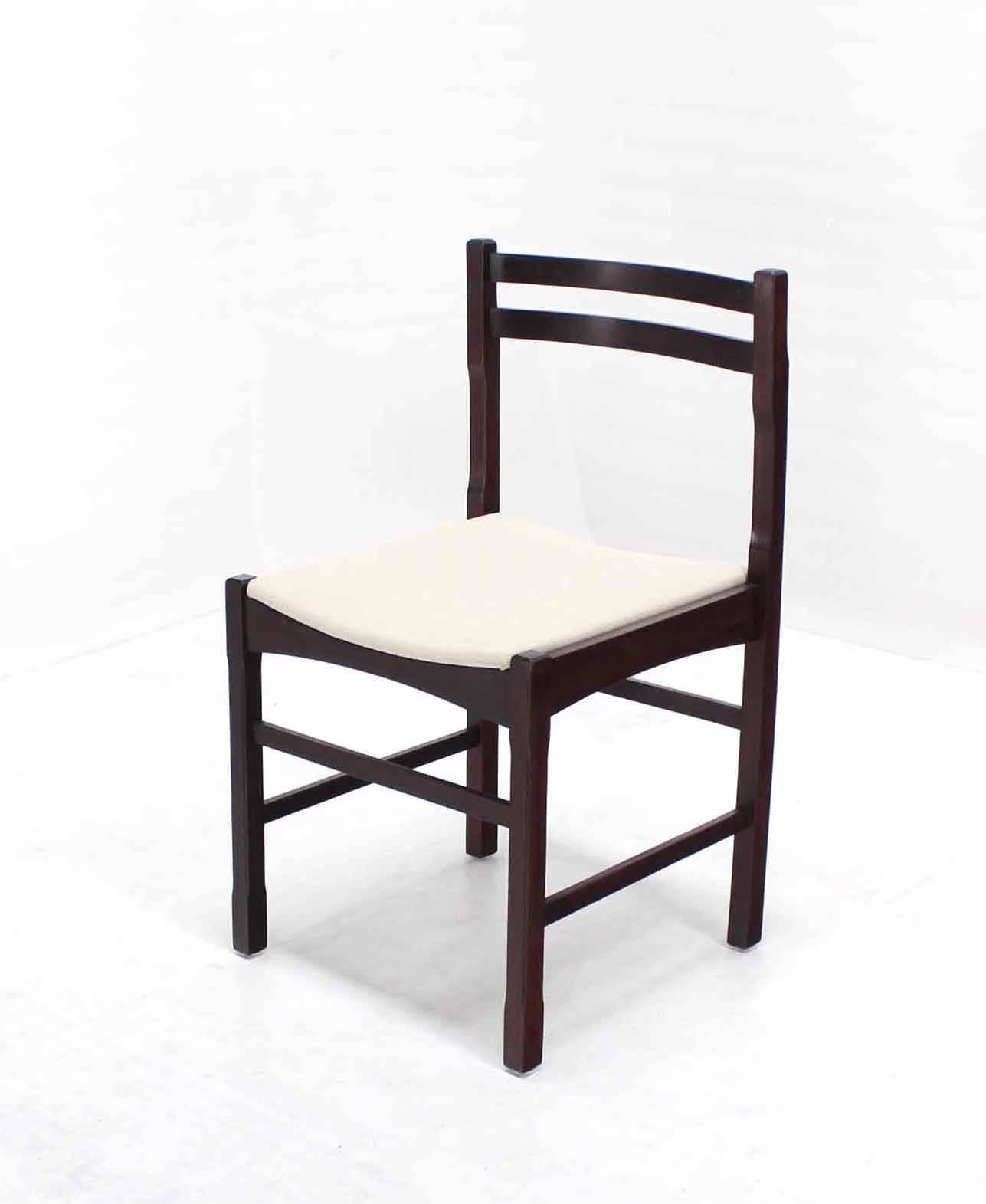 Six Mid Century Danish Modern Rosewood Dining Chairs New Upholstery  For Sale 2