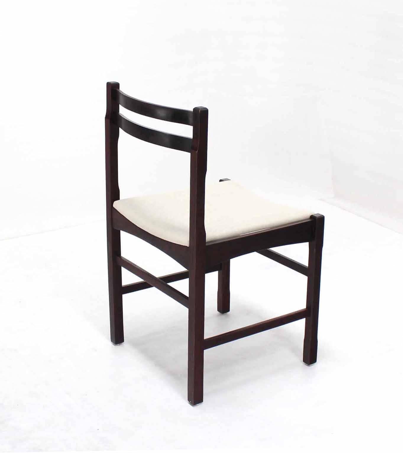Six Mid Century Danish Modern Rosewood Dining Chairs New Upholstery  For Sale 3