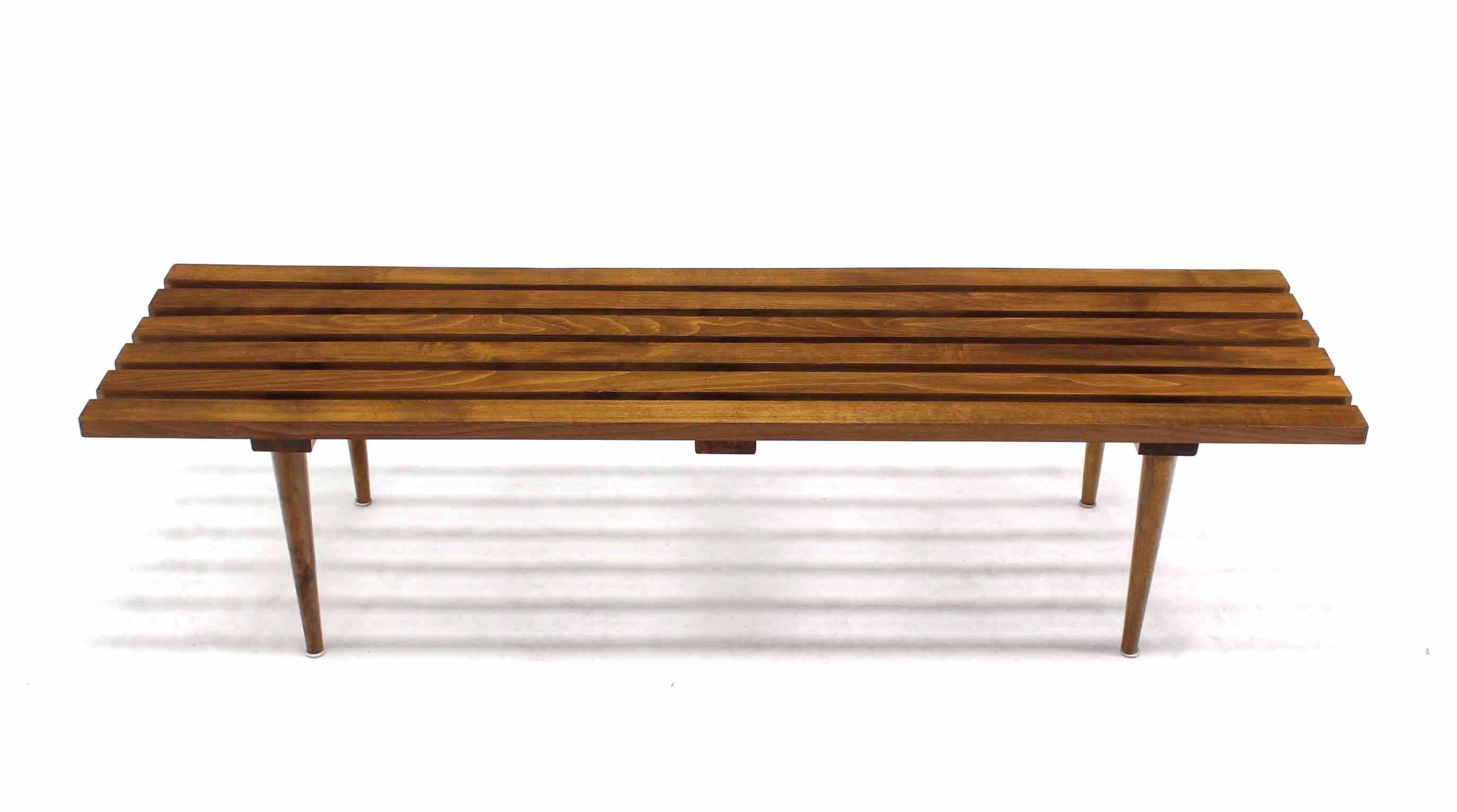 Nice 5' long Danish modern slat bench.