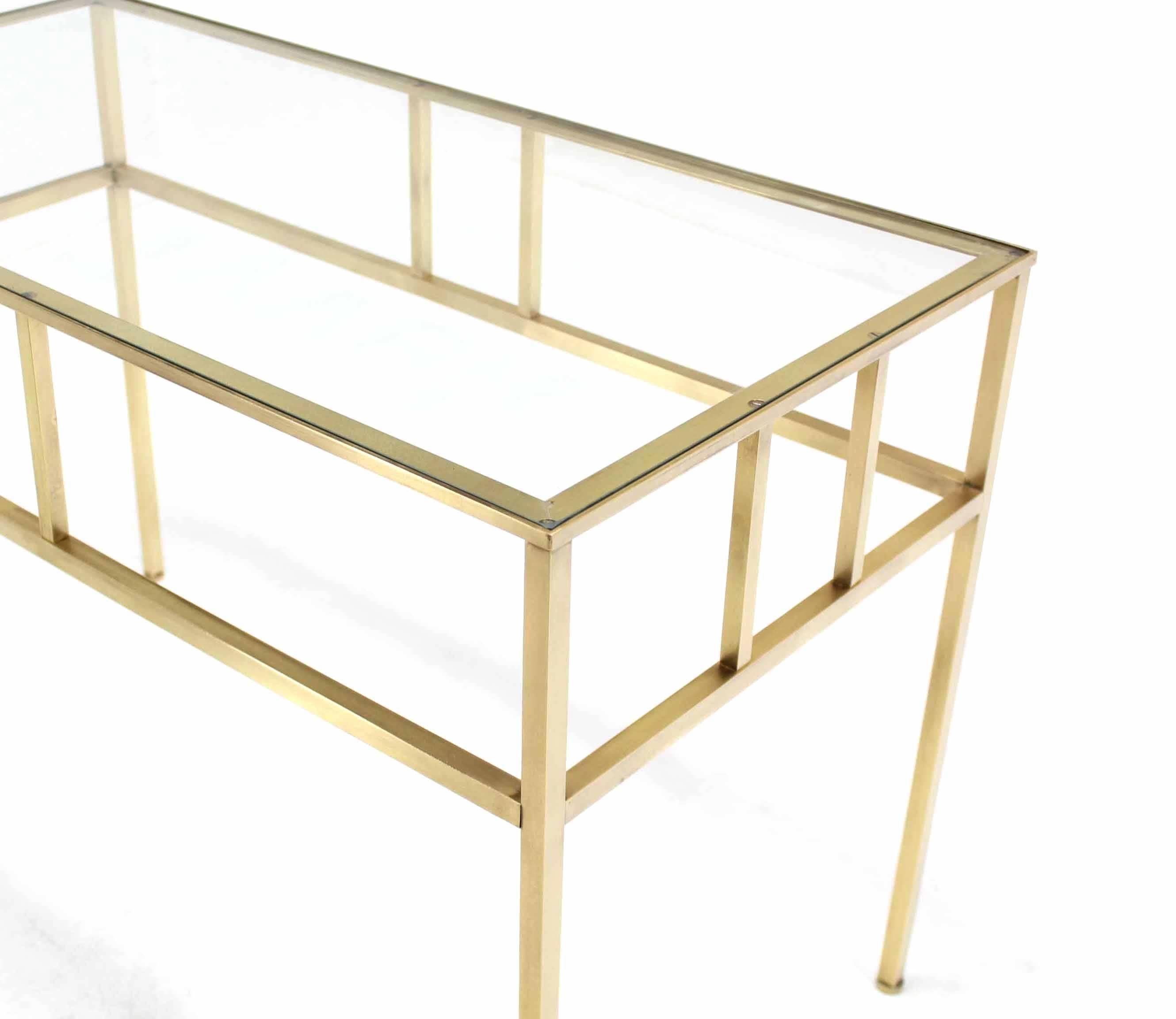Mid-Century Modern Modern Solid Brass Rectangular Side Table