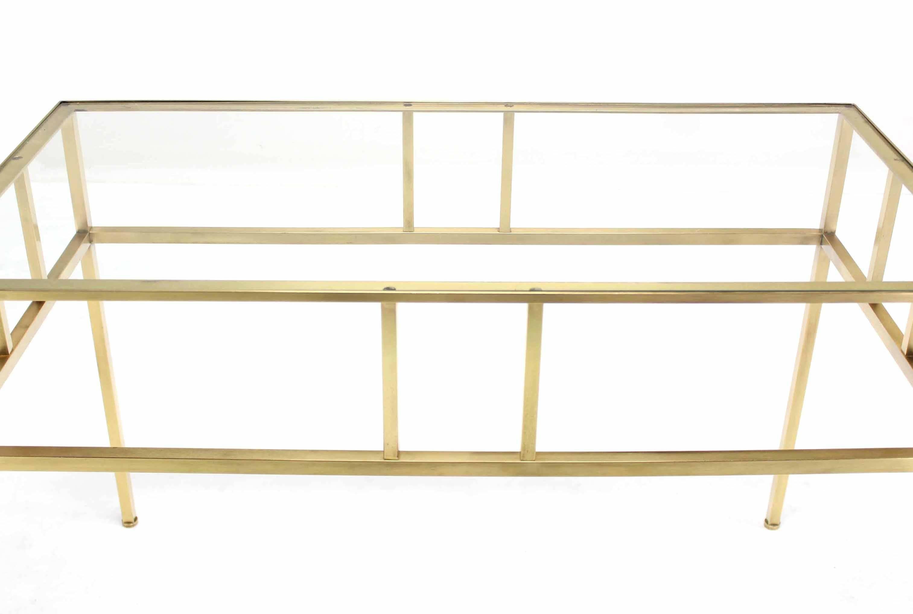 American Modern Solid Brass Rectangular Side Table