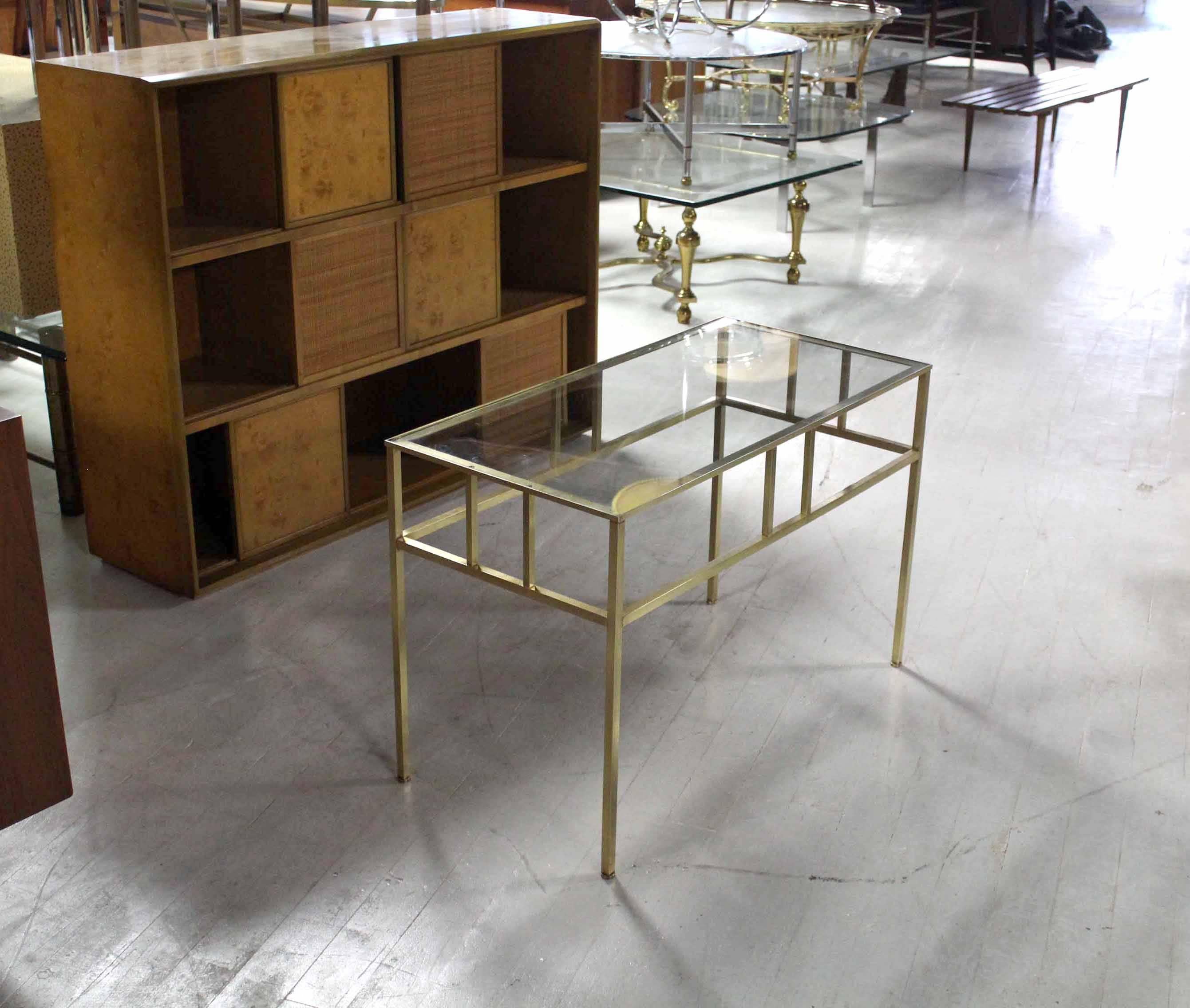 Modern Solid Brass Rectangular Side Table In Excellent Condition In Rockaway, NJ