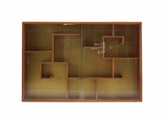 Oriental Asian inspired Hanging Bookcase Shelf w/ Glass Doors Solid Teak