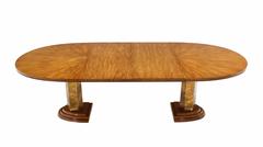 Oval Dining Satinwood Table by Drexel w/ Two Extension Boards Leafs