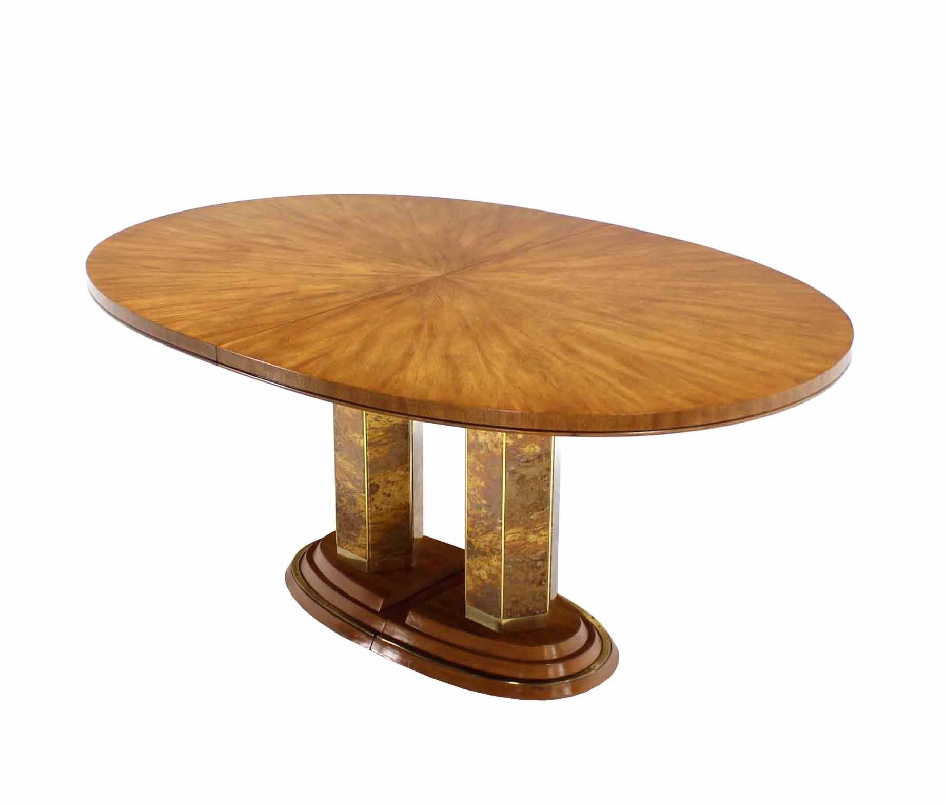Lacquered Oval Dining Satinwood Table by Drexel w/ Two Extension Boards Leafs