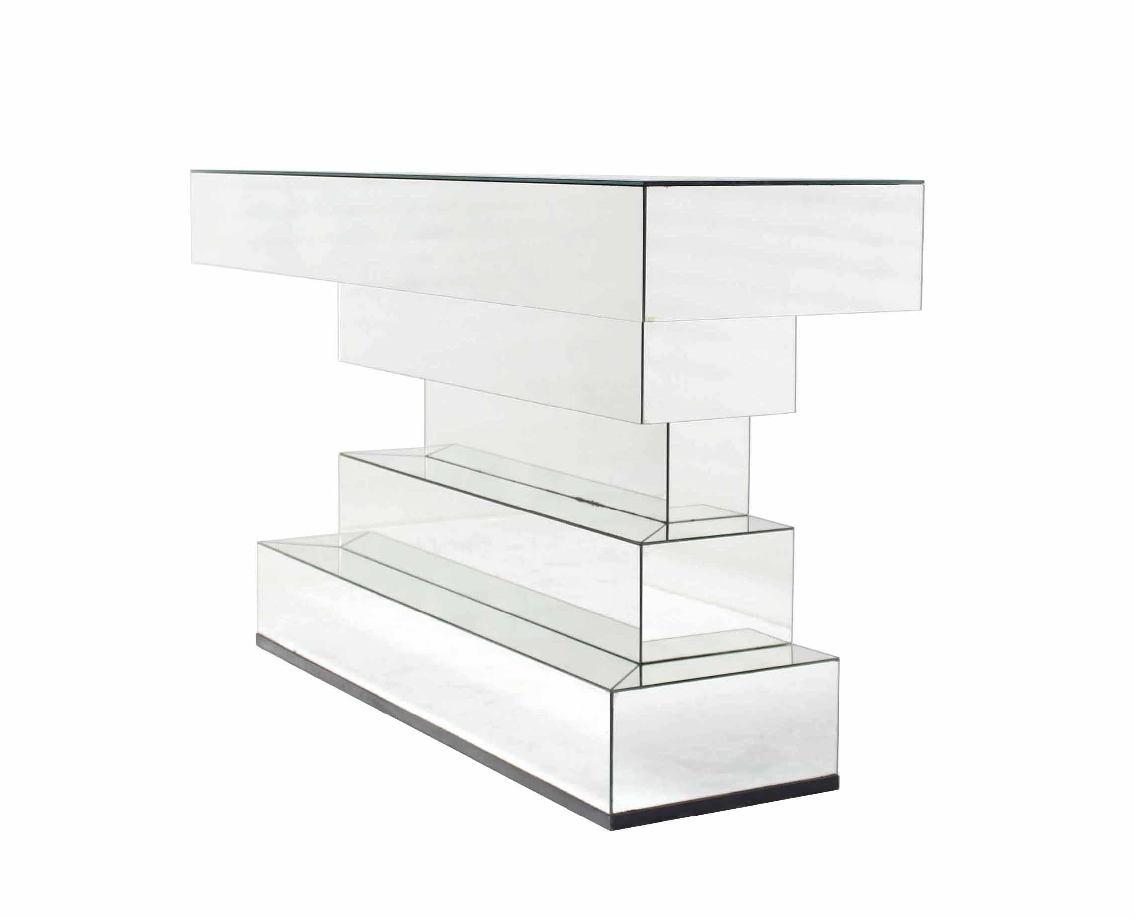 Mirrored Step Base Console Table 1