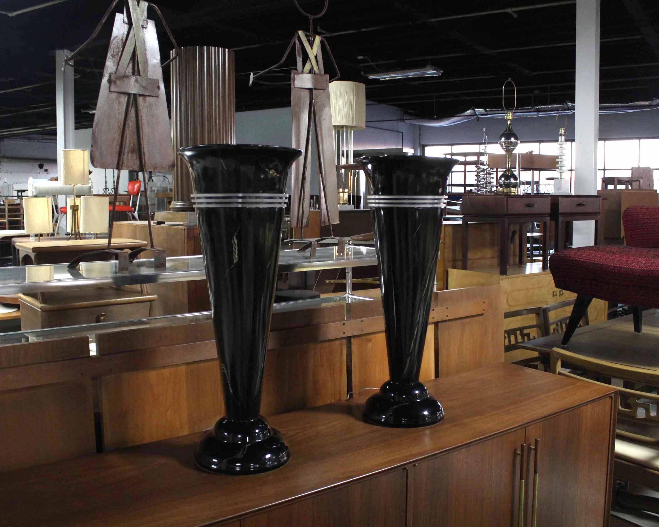 American Pair of Tall Urn Shape Lamps For Sale