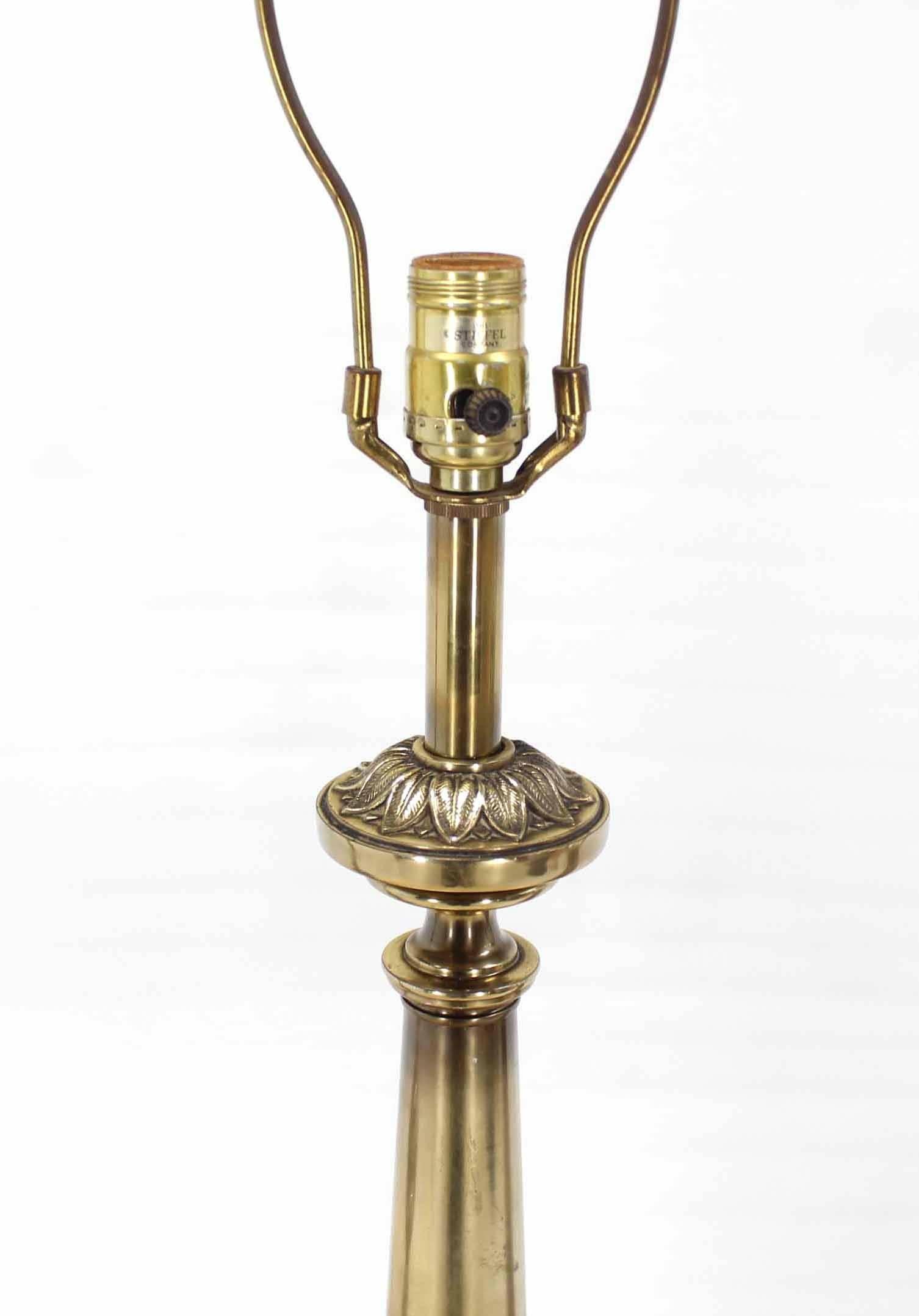 American Pair of Brass Stiffel Table Lamps