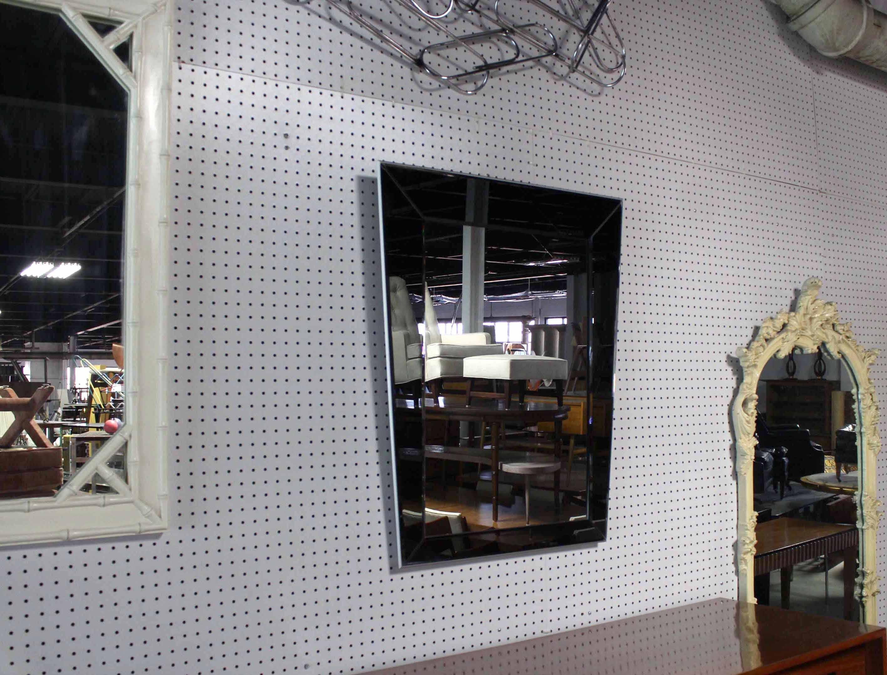 Trapesoid Shape Two-Tone Mid-Century Modern Mirror In Excellent Condition In Rockaway, NJ