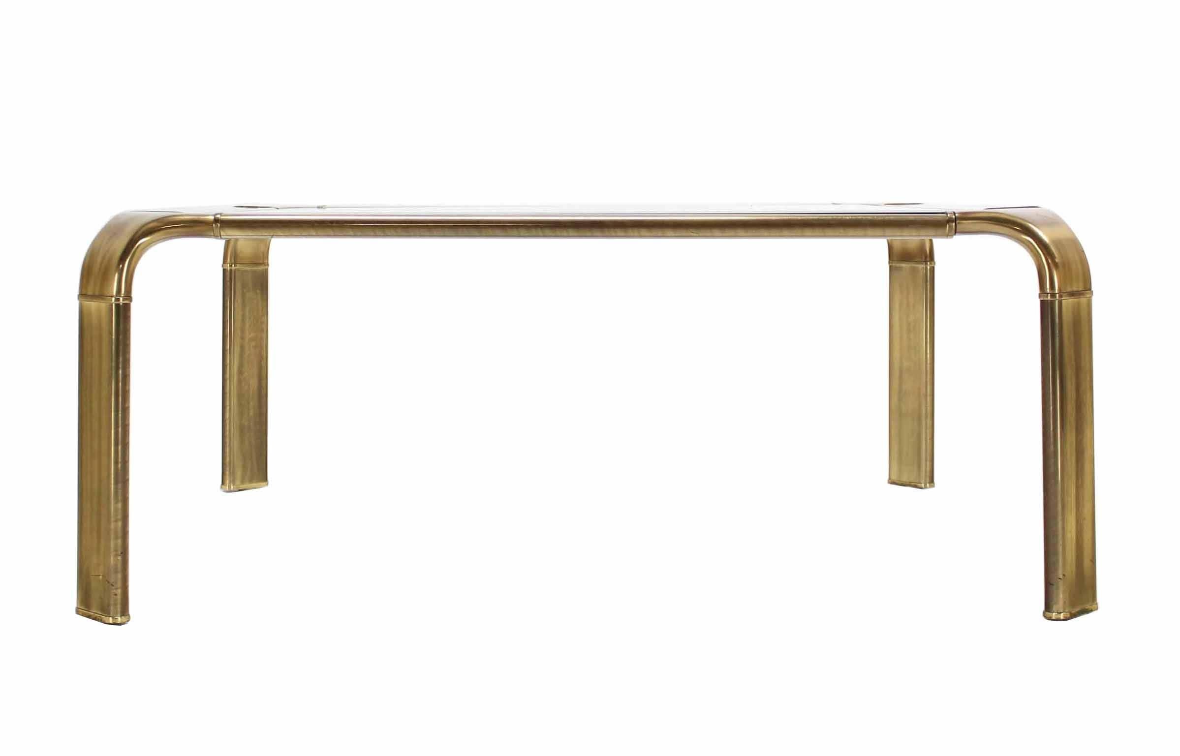 Mid-Century Modern Square Modern Brass Coffee Table by Widdicomb